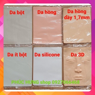 Da giả phun xăm silicon trắng, không bột, bột phun xăm, hồng dầy,  môi 3D, 5D,  ít bột, hồng,