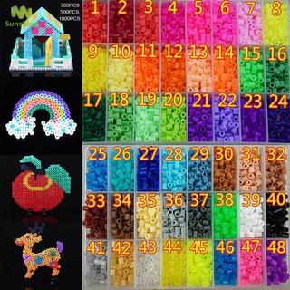 Set 300/500/1000 hạt nhựa nhiều màu 5mm làm đồ chơi thủ công sáng tạo