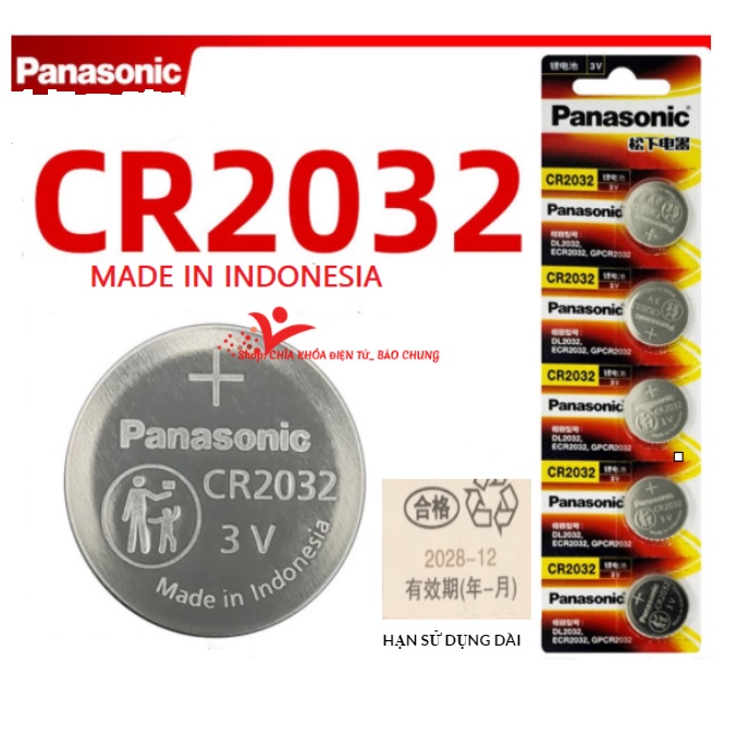 Pin cr 2032 panasonic dành cho điều khiển ô tô, đồng hồ, cân điện tử, một số thiết bị điện tử khác