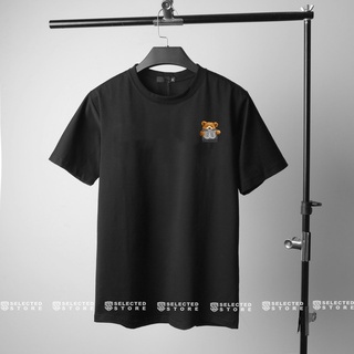 Áo thun tay lỡ nam nữ in hình gấu THOUGH , Vải Cotton Form Oversize - SELECTED.STORE
