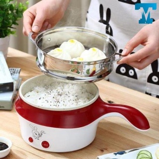 Nồi Lẩu Điện Nồi Điện Mini 2 Tầng Chống Dính Đa Năng 18cm TẶNG KÈM XỬNG HẤP Nấu mì, nấu lẩu
