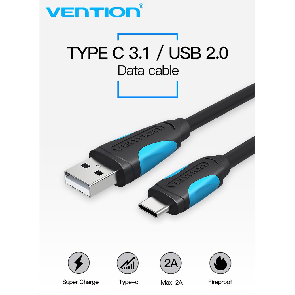 Dây Cáp USB 2.0 to Type - C Vention dài 1,5m