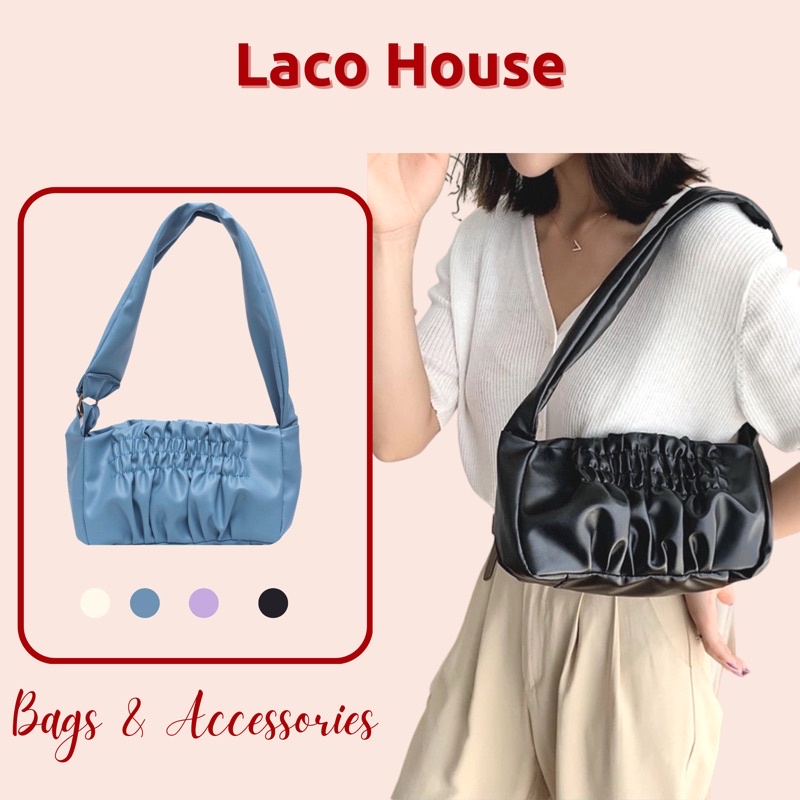 Túi kẹp nách nữ kiểu dáng xếp li Hàn Quốc  Túi xách nữ lacohouse T32