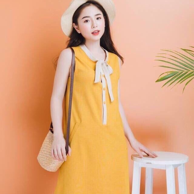 Váy sát nách buộc nơ