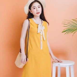 Váy sát nách buộc nơ