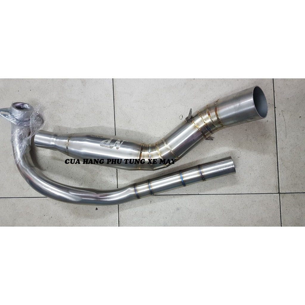 Cổ pô bầu tổ ong 2 khúc Inox 304 cao cấp cho xe Exciter 150/ Winner 150/ Winner X/ Raider/ Satria/ Sonic/ Fz