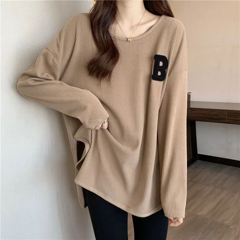 Áo Thun Nữ Cổ Tròn Dài Tay Oversized C9542 [40-150KG]