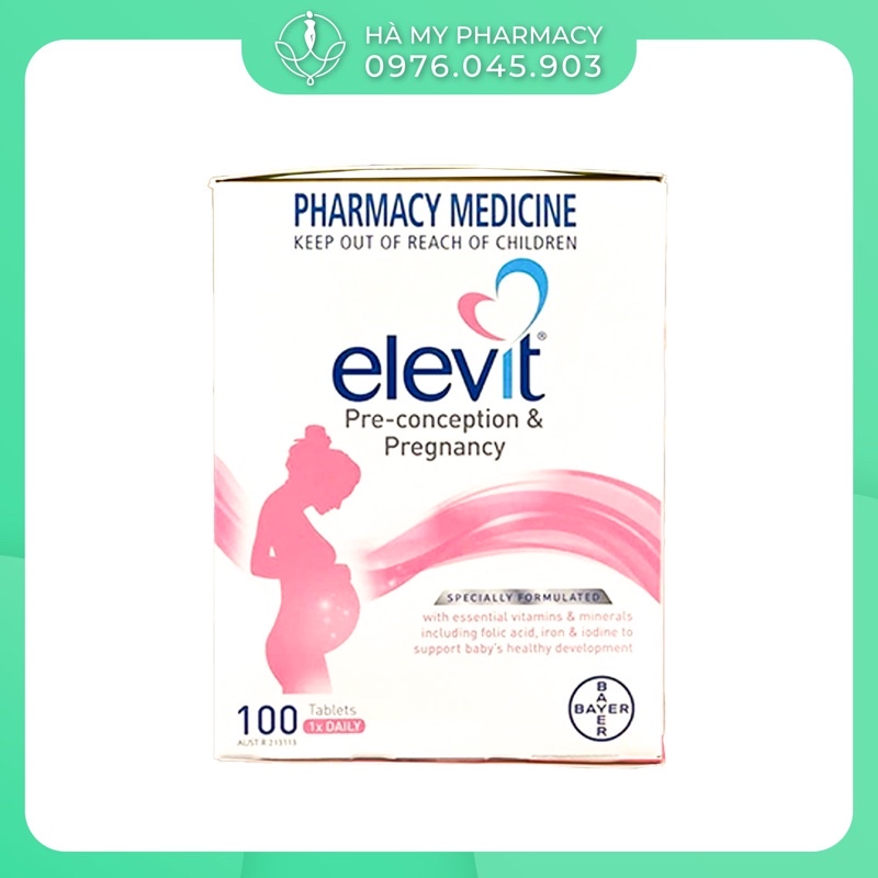 [Tem Chemist] Elevit Úc - Vitamin Tổng Hợp cho bà Bầu 100 viên (Date mới nhất) - Xuất xứ Úc Chính Hãng