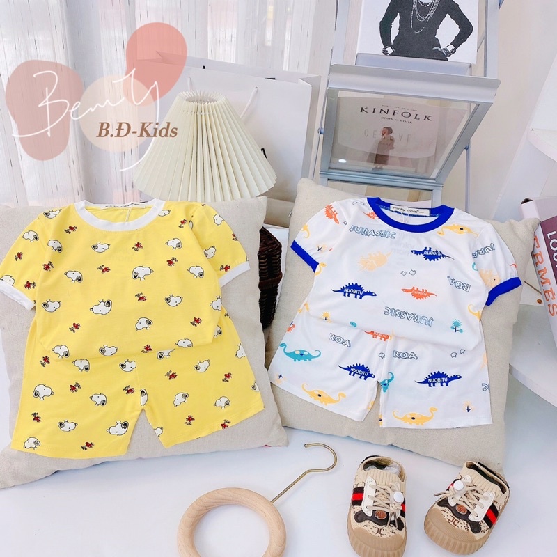 (7-28kg) Bộ Thun lạnh Minky Mom cao cấp ❤️ freeship ❤️ đồ bộ cho bé trai bé gái in khủng long gấu snoopy