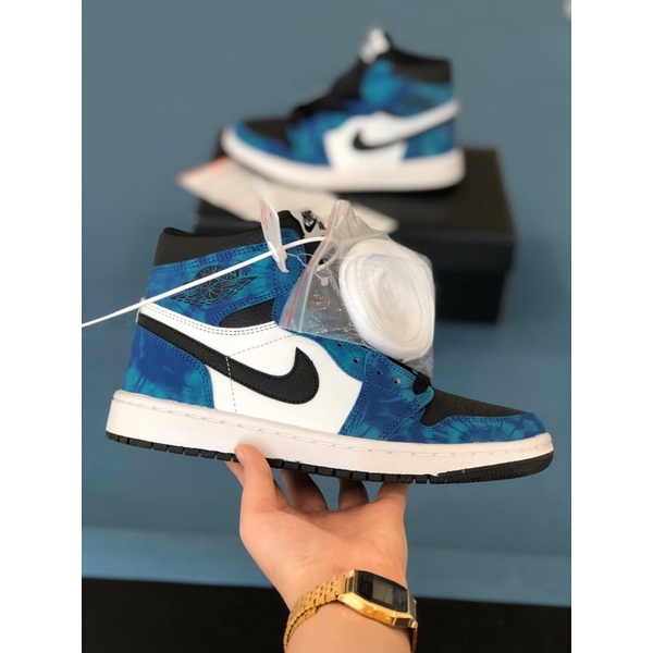 Giày jordan 1 xanh loang cao cổ, giày jd High Tie Dye hàng cao cấp đủ size nam nữ hàng cao cấp | BigBuy360 - bigbuy360.vn