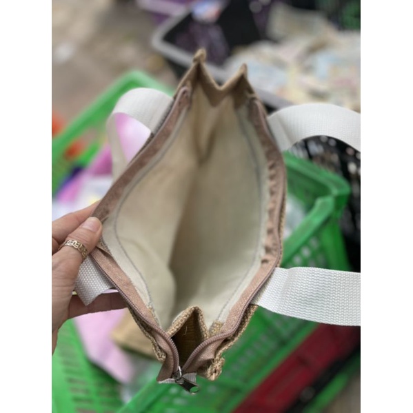 Túi xách sợi cói cho nữ size 30×30 x 10