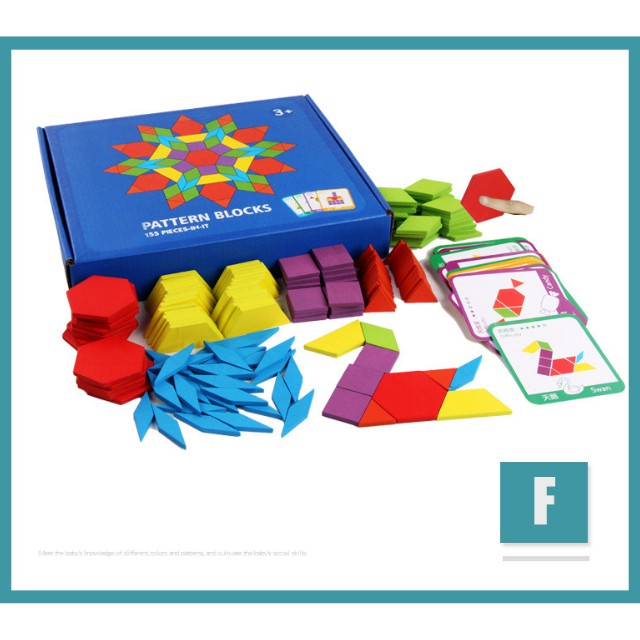[Voucher giảm 50%][Montessori ]Bộ đồ chơi 180 miếng ghép hình thông minh bằng gỗ phát triển tư duy hình học cho bé