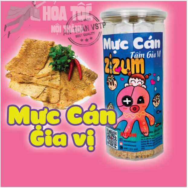 Siêu ngon lạ miệng Mực cán tẩm gia vị 200g ZiZum, đồ ăn vặt Hà Nội, rẻ nhất , đặc sản đóng hũ pét siêu đẹp không béo