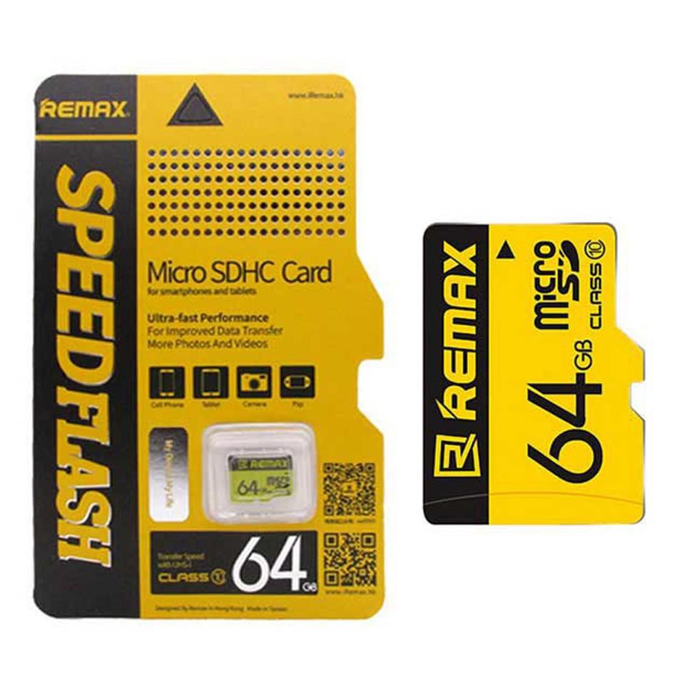[CHÍNH HÃNG] Thẻ nhớ MicroSD REMAX 64GB Class 10 - màu vàng (tặng kèm đầu đọc thẻ tiện dụng)