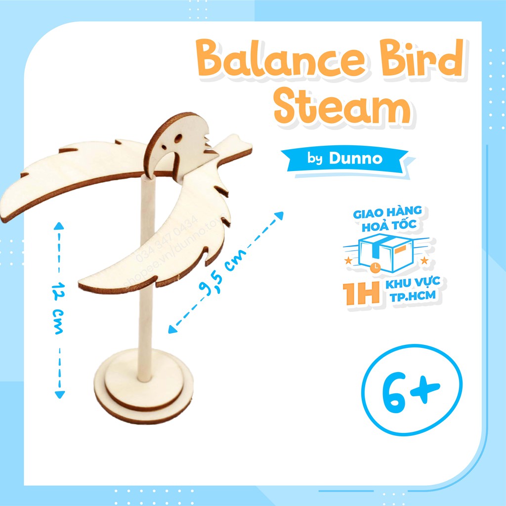 Đồ chơi Lắp ráp Gỗ STEAM Mô hình Chim Thăng bằng STEM Dunno