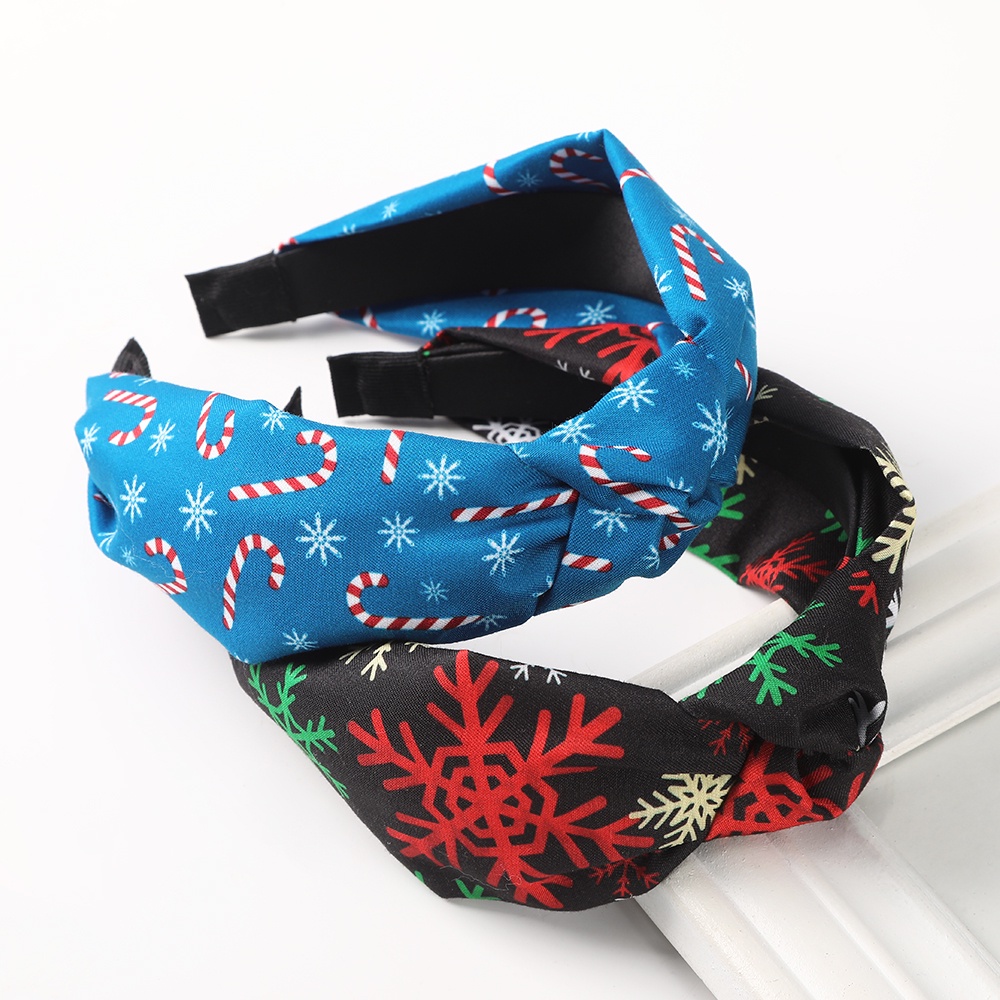 Haimeikang Băng Đô Cài Tóc Bản Rộng In Họa Tiết Giáng Sinh Thời Trang Cho Nữ