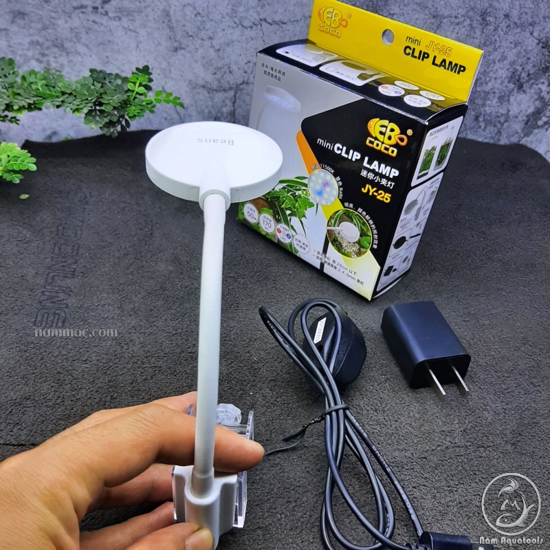 Đèn LED Mini Clip Lamp JY-25 || Led Kẹp Dùng Cho Bể Cá Mini 25cm, Chậu Cá Tròn Để Bàn
