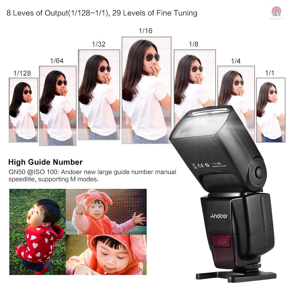 Đèn Flash Chụp Ảnh Không Dây ECVN Andoer AD560 IV 2.4G GN50 Cho Máy Ảnh DSLR