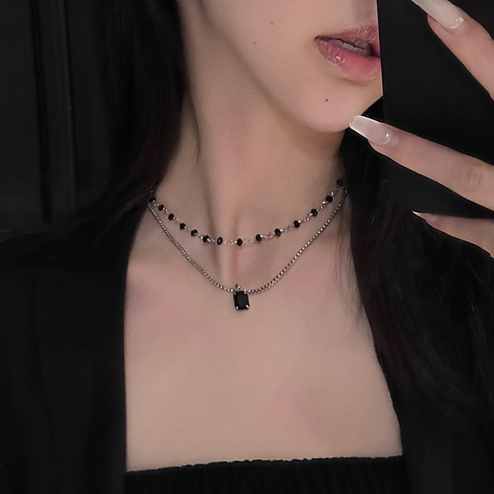 Choker 2 Vòng Đính Đá Đen - Vani Store [TS000581]