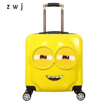 VALI MINION KÉO VUÔNG SIZE 18 CHO BÉ TRAI GÁI - 3 SẮC THÁI CẢM XÚC ĐẸP XUẤT SẮC