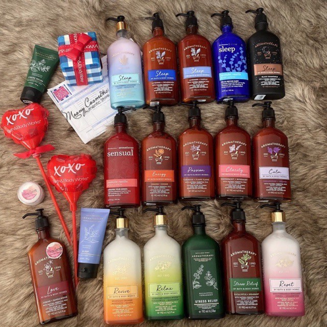 Lotion dưỡng thể tinh dầu thư giãn Bath And Body works có bill