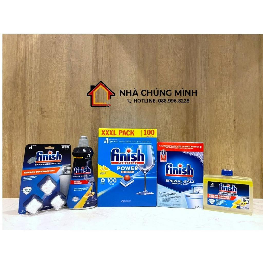 Viên Rửa Chén Bát Hương Chanh Finish Powerball Power Essential Lemon Sparkle 100 viên siêu tiết kiệm