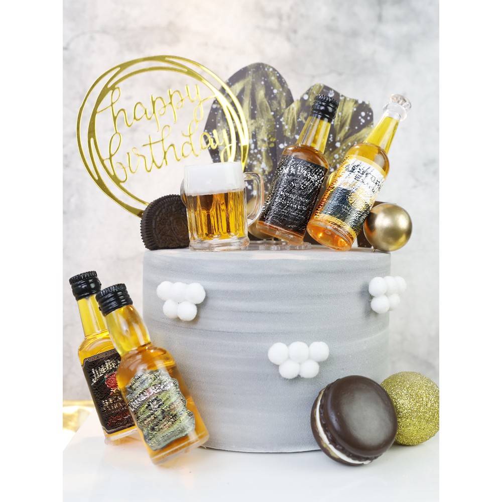 Mô hình chai trang trí bánh kem_Phụ kiện trang trí bánh sinh nhật