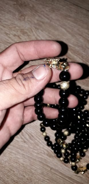 Dây đeo tay bằng đá 8ly và tì hưu bằng kim loại