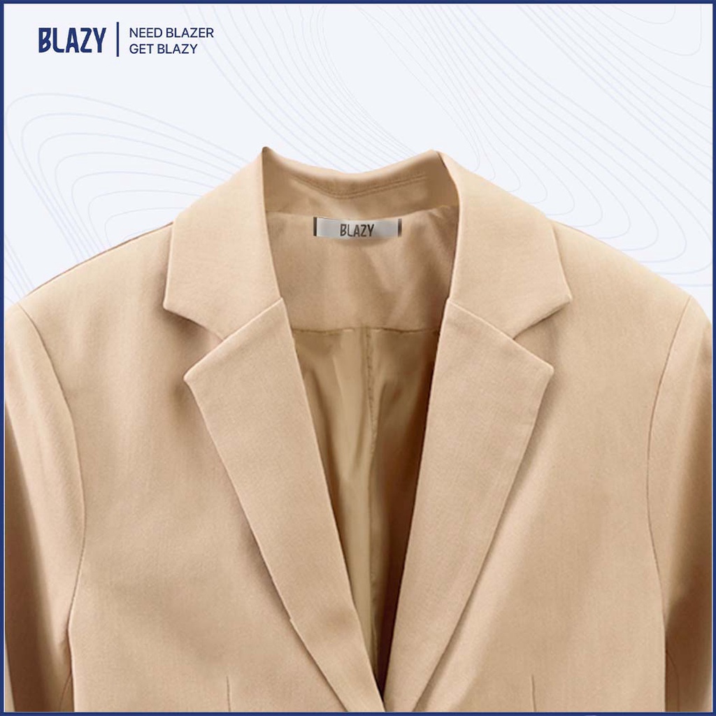Áo Khoác Blazer Nam Nữ Tay Dài Chiết Eo BLAZY - Màu Be, Phong Cách Hàn Quốc, Chất Vải Kaki Chống Nhăn 2 Lớp | BigBuy360 - bigbuy360.vn