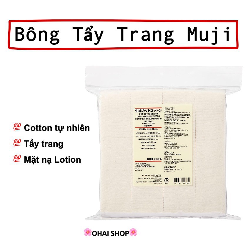 Bông Tẩy Trang MUJI Hữu Cơ Nhật Bản | Tẩy Trang MUJI Organic Cotton (Nhiều Loại)