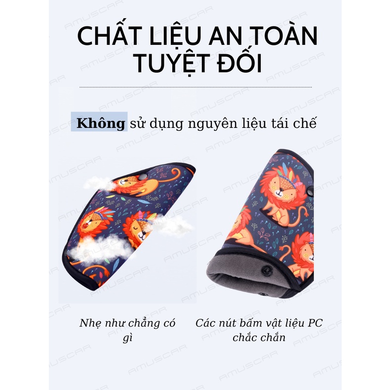 Đai an toàn cho bé ngồi ô tô, bọc dây an toàn xe hơi, phụ kiện trẻ em tiện lợi dễ thương cho bé trên 3 tuổi