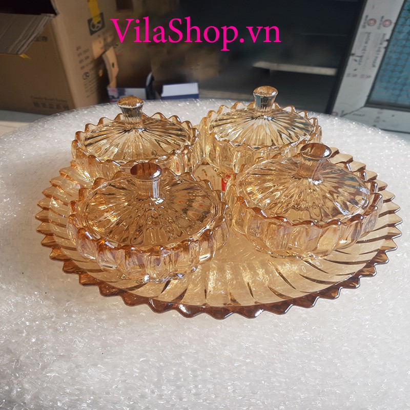 Thố Thuỷ Tinh Đựng Mứt - Hũ Thủy Tinh Đựng Hạt Dưa, Đựng Mứt Và Bánh Kẹo Tết Size 10cm | BigBuy360 - bigbuy360.vn