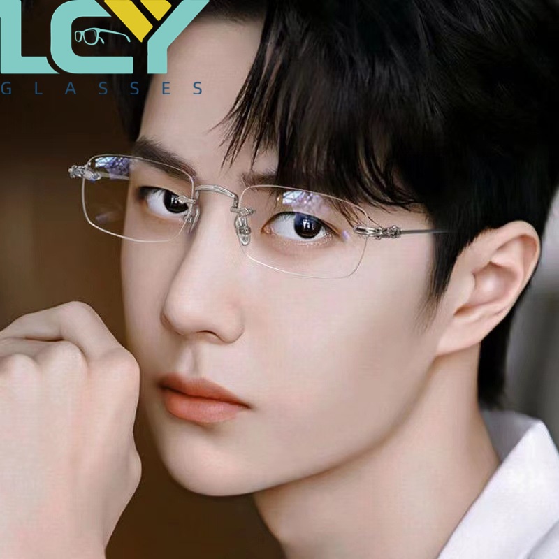 Mắt Kính Không Gọng Chống Ánh Sáng Xanh 0.5Cm Phong Cách Hàn Quốc Thời Trang Cho Nam Và Nữ°-6.0°