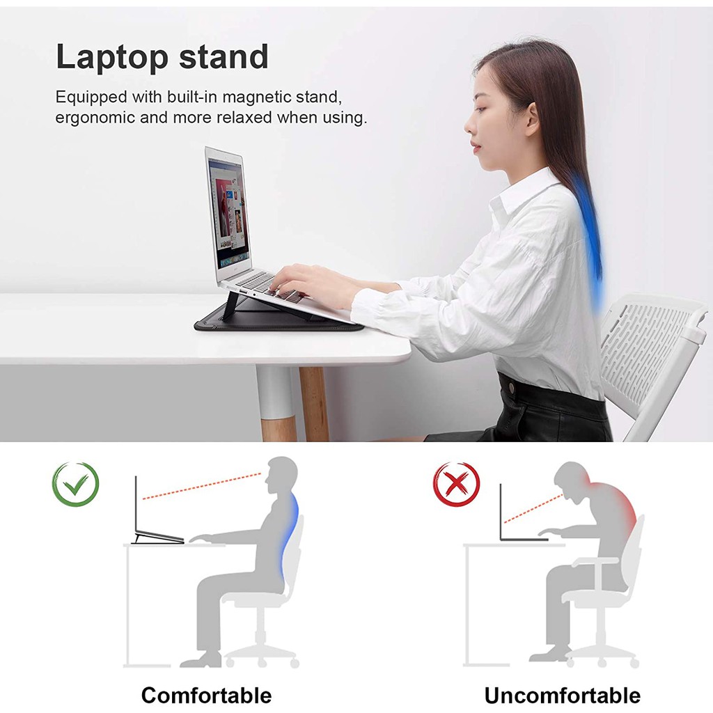 Túi chống sốc Macbook Laptop  Nillkin Sleeve Case Stand Adjustable đa năng kiêm giá đỡ & miếng lót chuột - Chính hãng