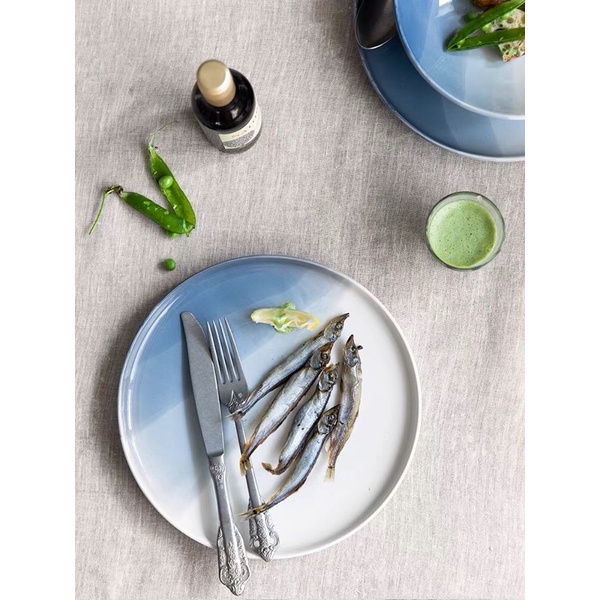 Bộ bát đĩa Blue Sky màu xanh dương thiên thanh 20 món và 12 món cao cấp