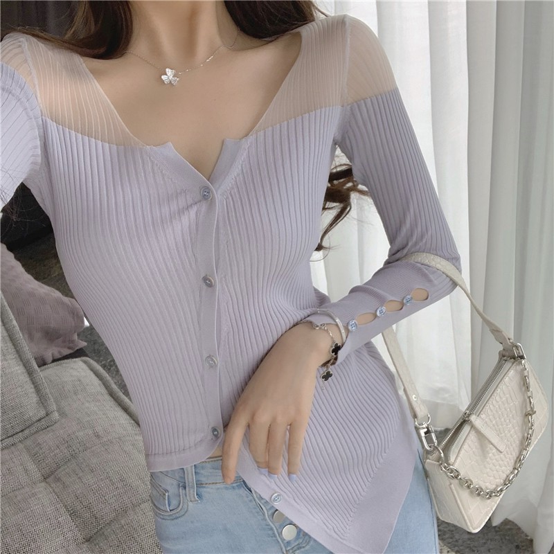 NEW Áo Len Nữ Dáng Ôm Màu Trơn Gợi Cảm Thời Trang Mùa Thu 2020 | BigBuy360 - bigbuy360.vn