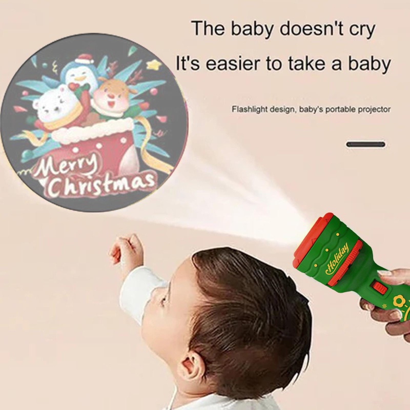 Đèn Pin Chiếu Hoạt Hình Giáng Sinh / Vui Nhộn Bằng Nhựa Cho Bé