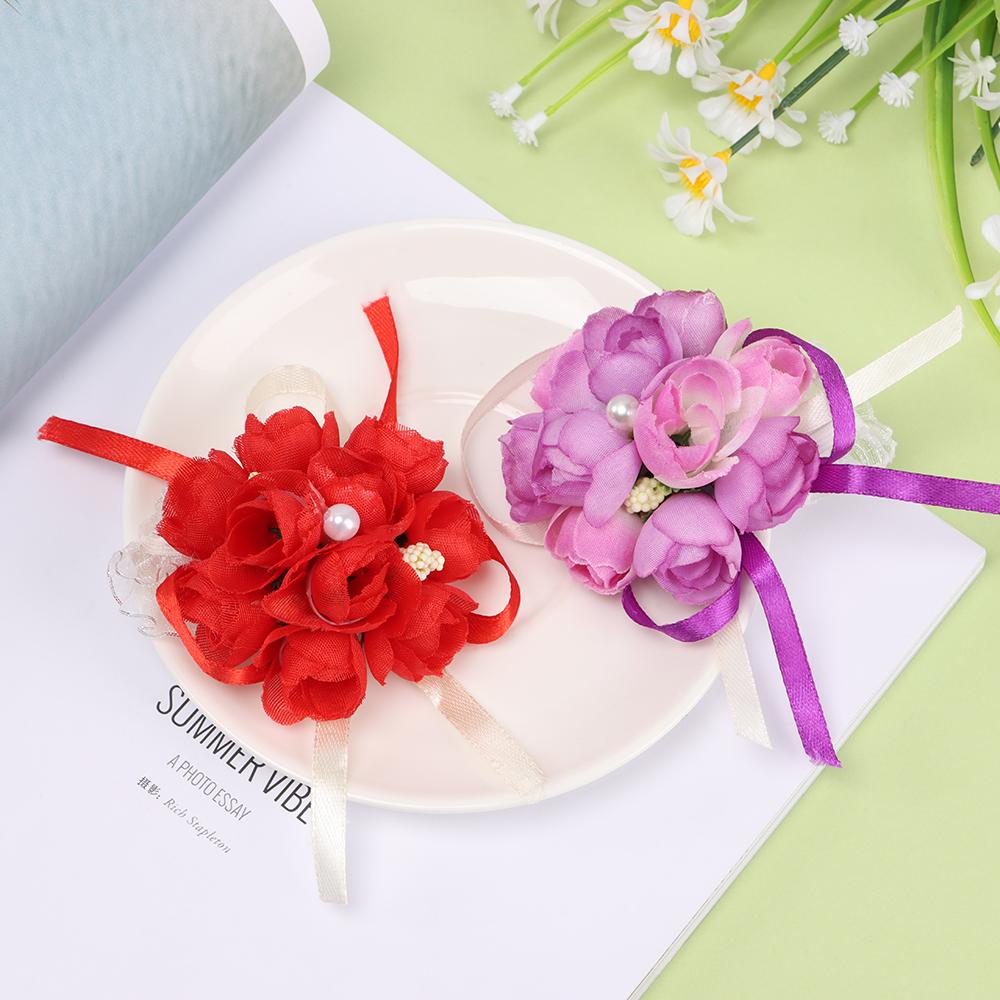 KUNHEV Vòng Hoa Mẫu Đơn Đeo Cổ Tay Cho Cô Dâu Trong Tiệc Cưới Hoa Hồng Giả Trang Trí