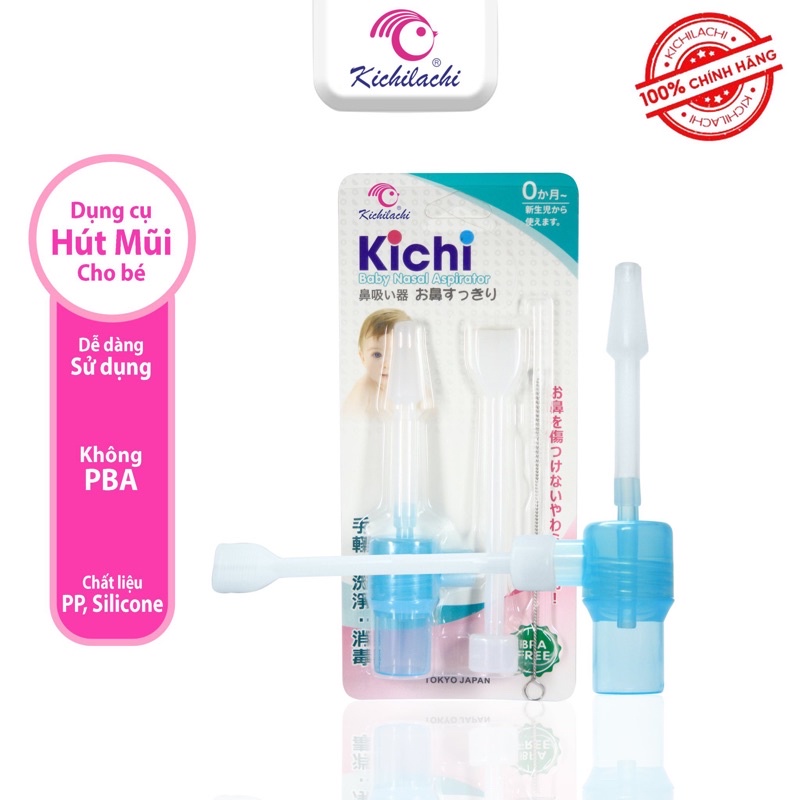 Hút Mũi Sơ Sinh Cho Bé Kichilachi,hút Mũi Kichi-nose Với Đầu Núm Silicone Mềm An Toàn Cho Bé