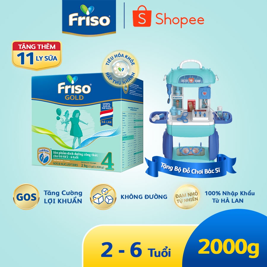 Sữa Bột Friso Gold 4 Hộp Giấy 2kg