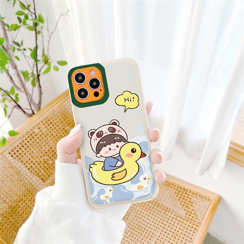 Ốp lưng iphone Hi Duck cạnh vuông 6/6plus/6s/6splus/7/7plus/8/8plus/x/xr/xs/11/12/13/pro/max/plus/promax