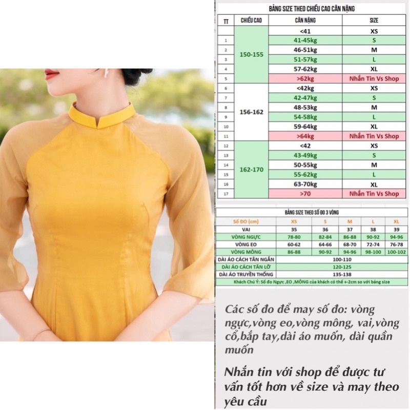 Áo Dài Cách Tân nữ 4 Tà, Tay lỡ chất Vải Von Tơ Kết Hợp Lót Lụa, Không Nhăn, Không Xù