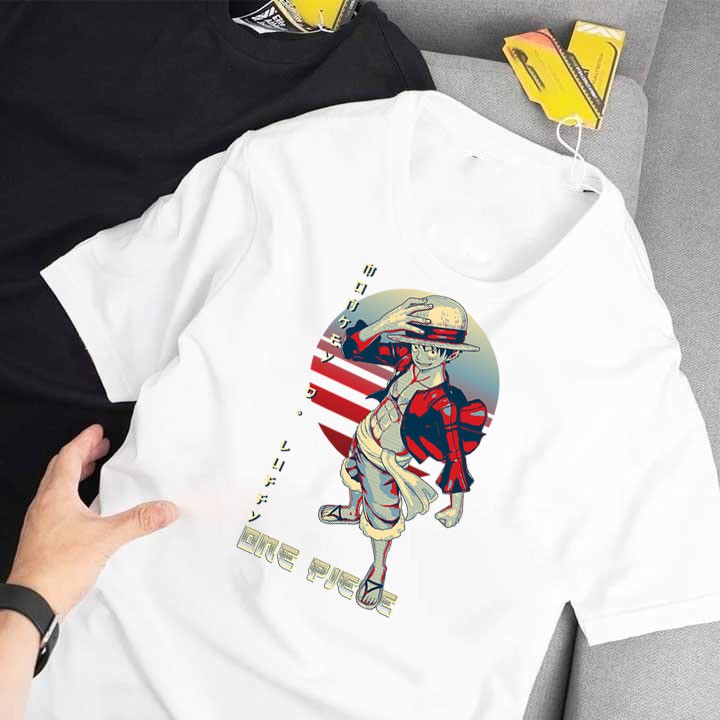 ÁO THUN TAY NGẮN CỔ TRÒN Luffy - One Piece - ĐẢO HẢI TẶC-MŨ RƠM CÓ SIZE TRẺ EM IN HÌNH CÓ 1 KHÔNG 2 - 120666