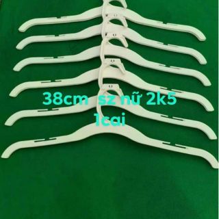 #móc áo thái (100 cái )   móc áo dài 38cm và 42cm nhựa trắng dẻo treo áo nam và nữ