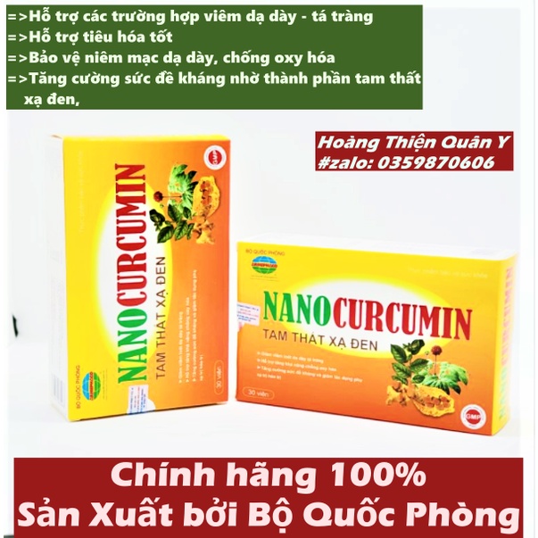 Nano curcumin Tam Thất Xạ Đen - Bộ Quốc Phòng Sản Xuất