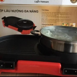 [ SẢN PHẨM CHÍNH HÃNG ] Bếp lẩu nướng ⚡ ĐA NĂNG ⚡ Nồi lẩu nướng điện 2 trong 1 Karo Light