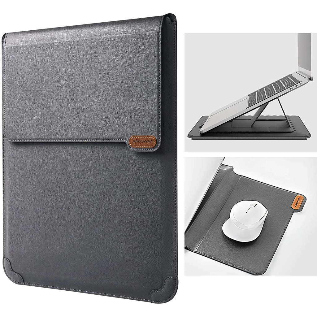 Túi chống sốc Nillkin Sleeve Case Stand Adjustable cho Macbook Laptop đa năng kiêm giá đỡ & miếng lót chuột - chính hãng