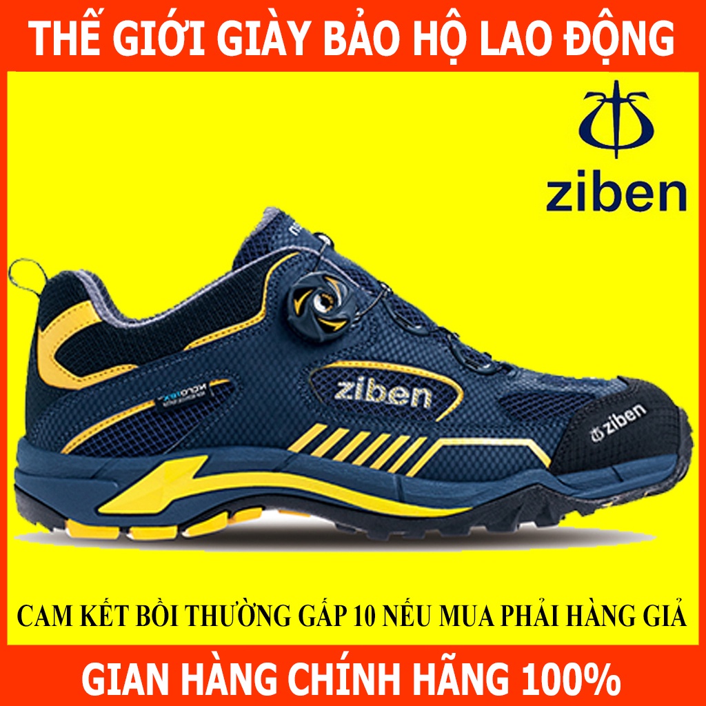 Giày Bảo Hộ Hàn Quốc Ziben 163 Chống Va Đập, Vải Dệt Thoáng Khí, Chống Đâm Xuyên