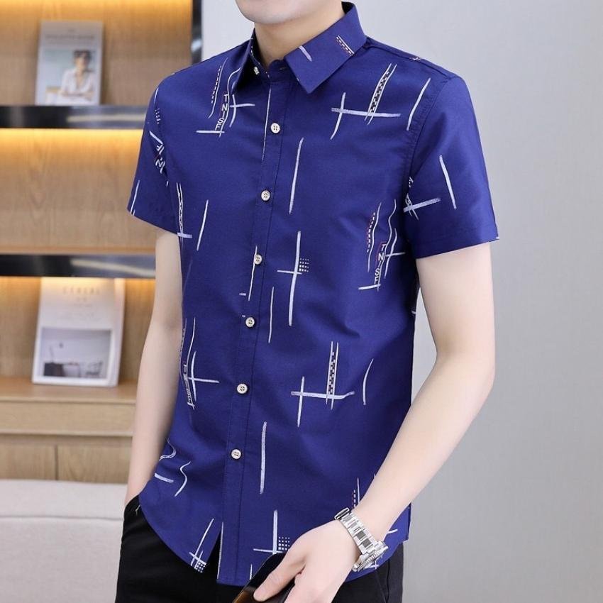 Áo Sơ Mi Nam Ngắn Tay ❤️ Áo Sơ Mi Nam Cộc Tay Họa Tiết Chữ TNFS Thời Trang Erina Cao Cấp Form Áo Chuẩn
