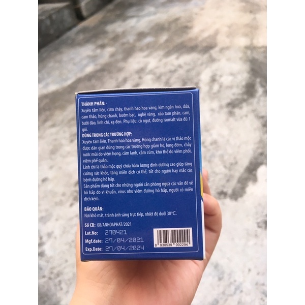 Trà xuyên tâm liên tăng sức đề kháng đường hô hấp , giảm cảm cúm chống ho viêm họng - Hộp 20 gói | BigBuy360 - bigbuy360.vn